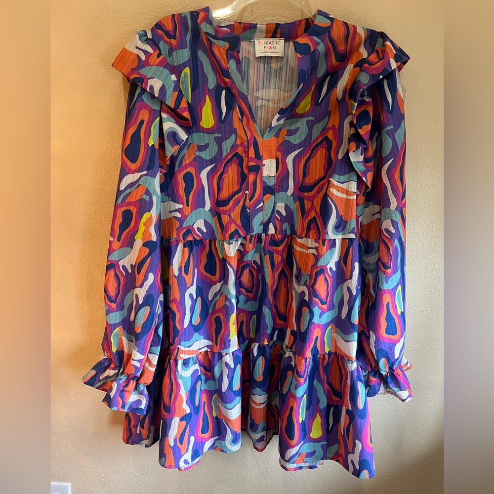 Fantastic Fawn Multicolor Abstract Print Mini Dress